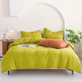 Luxlovery Chartreuse Comforter Set Queen Moss Green Bedding Comforter Set Full Modern Solid Grass Green Soft Breathable Yellowis