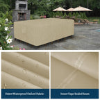 Easy-Going Rectangle Patio Furniture Cover Waterproof Outdoor Dining Table And Chair Cover Anti-Uv Outside Sectional Sofa Set Covers (98'L X 78'W X 32'H, Camel)