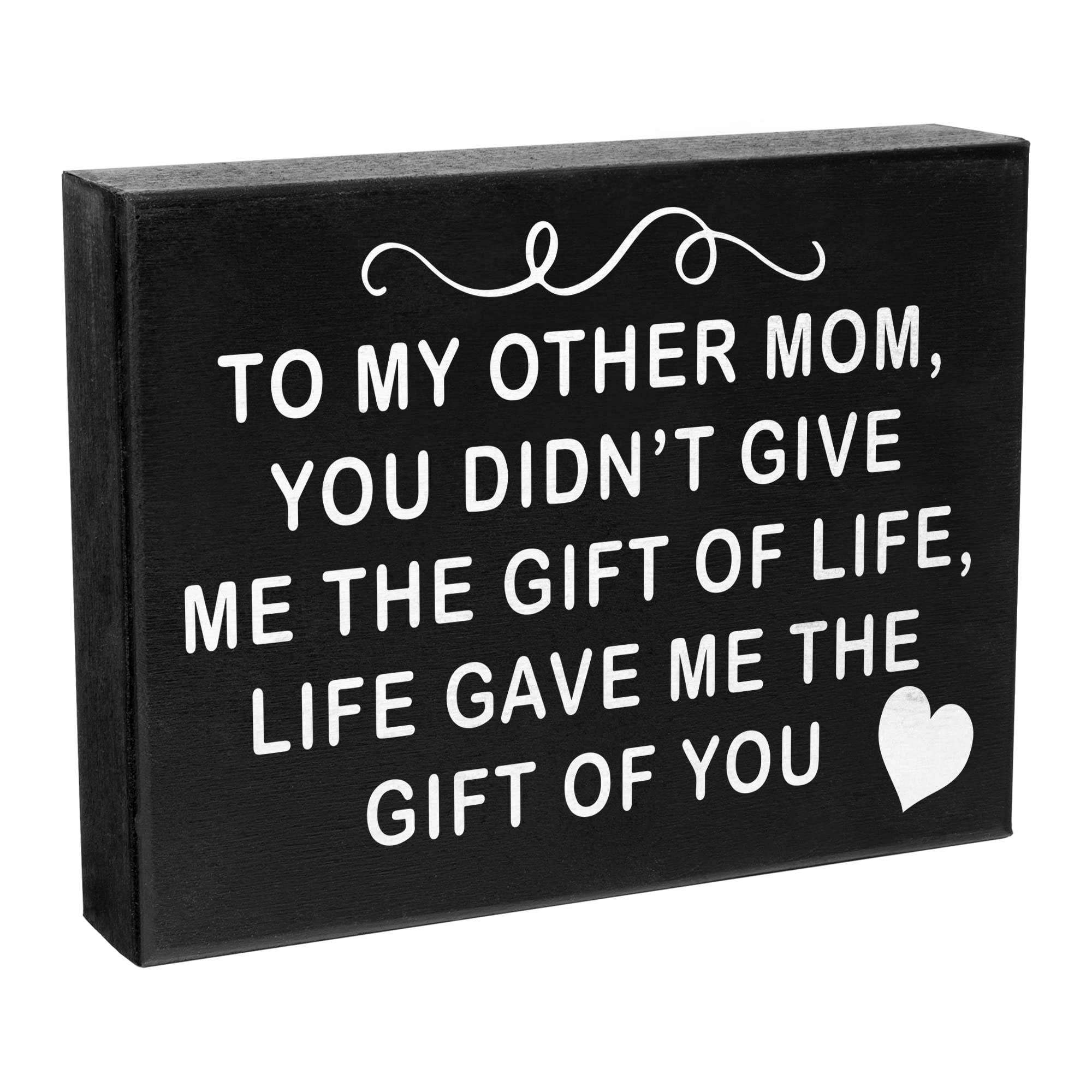 JennyGems To My Other Mom, Life Gave Me the Gift Of You Wooden Sign, Bonus Gifts for Stepmom Foster Mom, Mother in Law, Wall Han