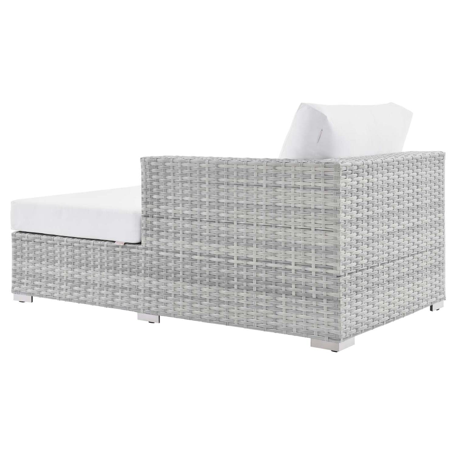 Modway EEI-4304-LGR-WHI Right Chaise, Light Gray White