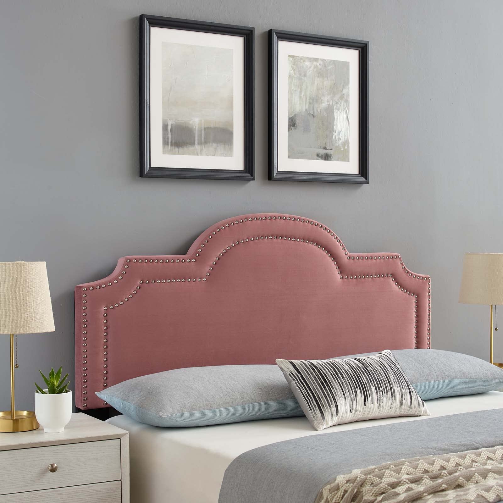 Modway Belinda Performance Velvet King/California King Headboard, Dusty Rose