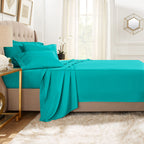 Clara Clark Full Sheets, 6 Piece Set - Hotel Luxury Sheets For Full Size Bed, Super Soft Bedding Sheets & Pillowcases, Full Size Sheets, Teal
