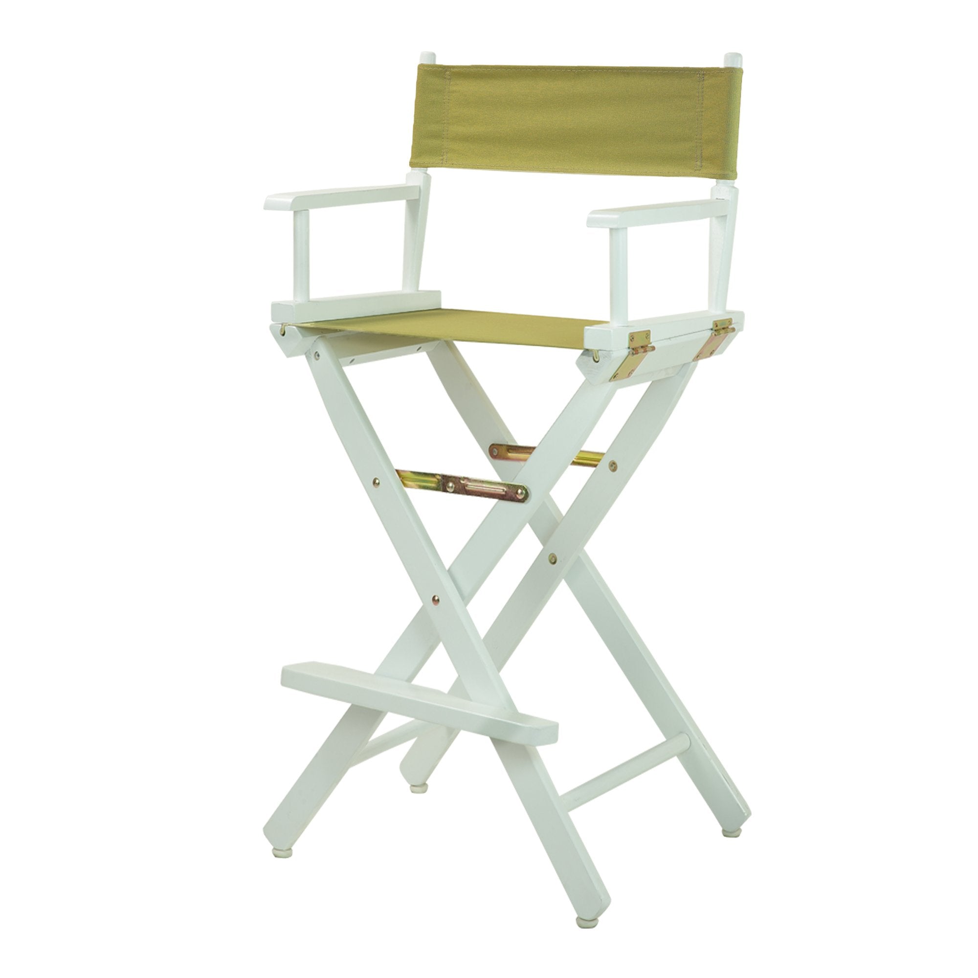 Casual Home Directors Chair ,White Frame/Olive Canvas,30 - Bar Height