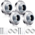 Blulu Concave Wall Door Stopper Door Bumper Stainless Steel Wall Protector Flush Bumper With Grey Rubber Concave Knob Cover Stop