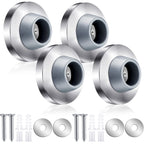 Blulu Concave Wall Door Stopper Door Bumper Stainless Steel Wall Protector Flush Bumper With Grey Rubber Concave Knob Cover Stop
