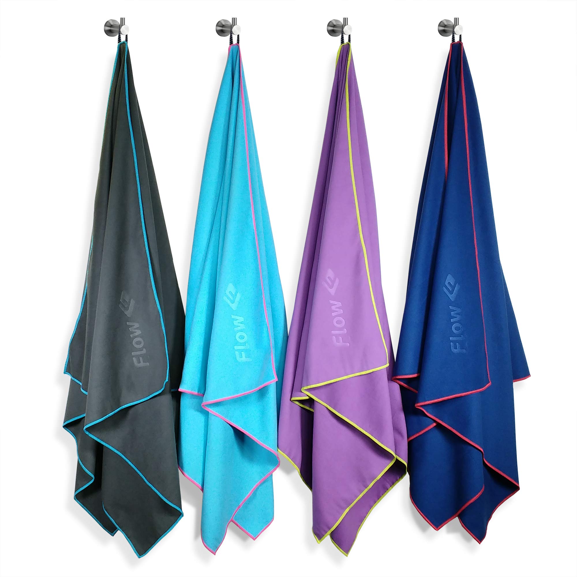 Flow Hydro Sport Towel - Microfiber Quick Dry Swimming Towels for Swim, Pool, Triathlon, and Other Water Sports in Medium, Large