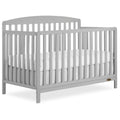 Dream On Me JPMA & Greenguard Gold Certified Odelle 5 in 1 Convertible Crib in Pebble Grey, Built of Sustainable Pinewood, 3 Mat