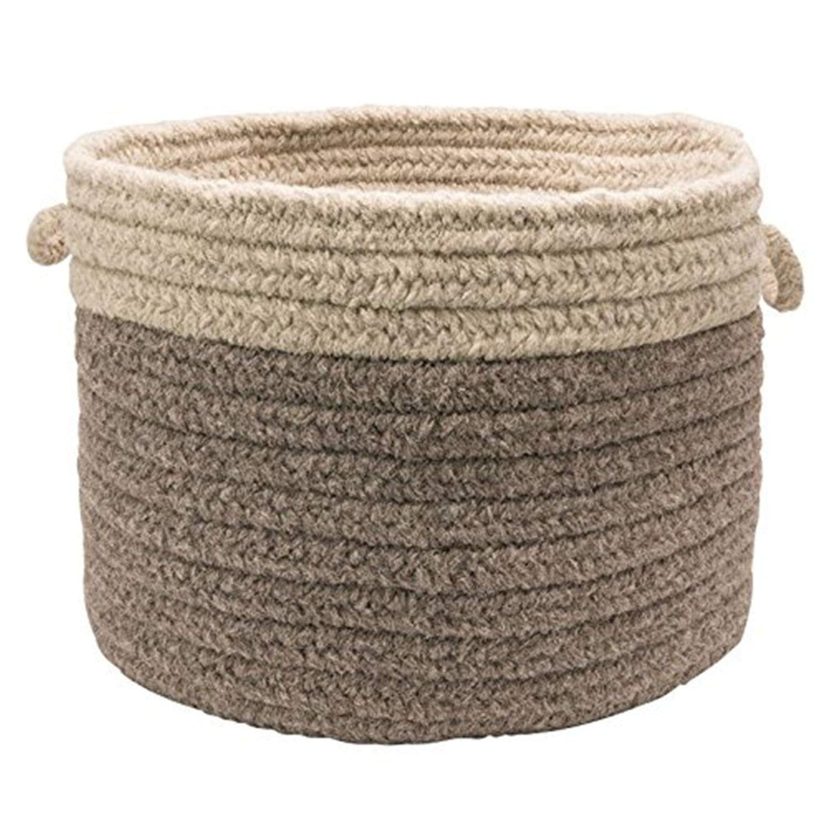 Colonial Mills Chunky Nat Wool Dipped Basket, 18 By 12Inch, Dark Gray/Light Gray