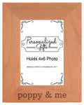 Personalized Gifts Grandpa Gift Poppy and Me Grandchild Natural Wood Engraved 4x6 Portrait Picture Frame Wood