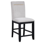 Steve Silver Furniture Yves Counter 6PC Counter Table Set, 64-78" Table w/ 14" Leaf, w/ 4 Upholstered Counter Chairs, Storage Base w/ 2 Sliding Doors/ 3 Shelves, 64" L x 42" W x 36" H, Black, Gray