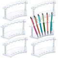 Moligou 6 Pcs Pen Display Stand, 6 Slots Plastic Pen Holder, Clear Pen Display Rack For Craft Shows