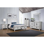 Coaster Home Furnishings Franco Farmhouse Wood 2-Drawer Bedroom Nightstand Bedside Table Organizer Unit Distressed White 205332