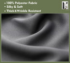 Pi Blackout French Door Curtain,Privacy Thermal Insulated Door Window Curtain For Glass Door/Front Door/Sliding Door/Patio Door 1 Panel (W30Xl68,Dark Grey)
