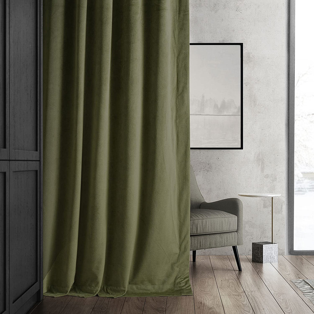 Hpd Half Price Drapes Signature Velvet Thermal Blackout Curtains For Living Room 84 Inch Long (1 Panel) Rod Pocket Insulated Blackout Curtains For Bedroom Window Curtains, 50W X 84L, Hunter Green