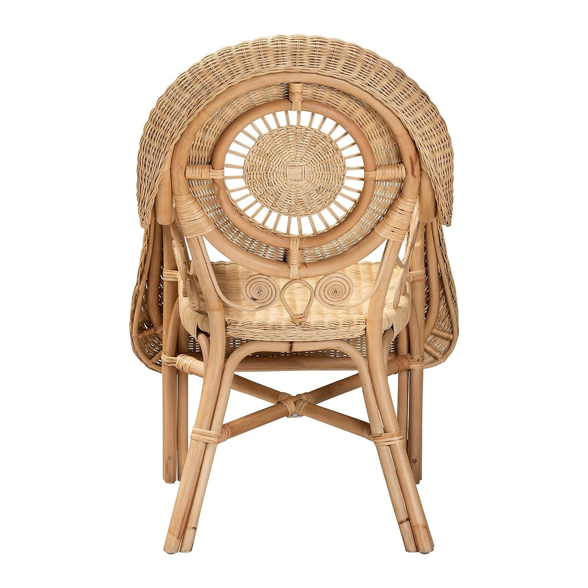 Bali & pari Putri Modern Bohemian Natural Rattan Arm Chair