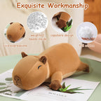 SQEQE Weighted Capybara Plush - Cute 9.8 Inch Soft Pillow Toy for Kids & Adults, 0.8 Lbs, Capybara Color