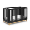 Storkcraft Santos Convertible Crib (Black & Natural) - GREENGUARD Gold Certified, Fits Standard Crib Mattress, Converts to Toddl