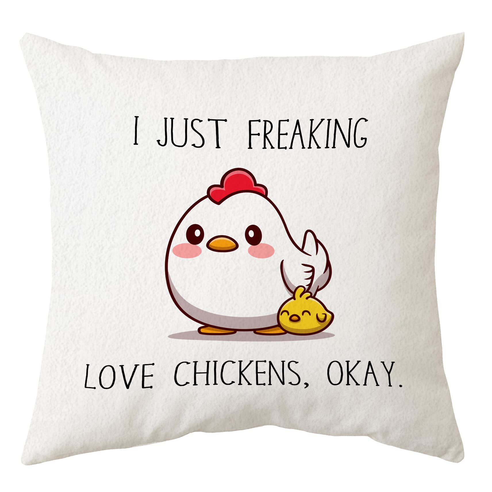 Sidhua Farmhouse Chicken Themed Pillowcase Decorations For Home, I Just Freaking Love Chickens Okay Chicken Throw Pillow Cover 1