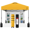Best Choice Products 10X10Ft Easy Pop Up Canopy W/Side Wall, 10 Pockets, Portable Carrying Case, 1-Button Setup, 4 Weight Bags - Marigold