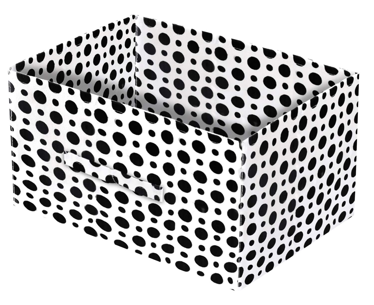 Kuber Industries Dot Print Non Woven Fabric Replacement Drawer Storage And Cloth Organizer Unit For Closet (Black & White)Kubma