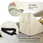 Nettypro Waterproof Patio Chair Covers 2 Pack, 600D Heavy Duty Outdoor Seat Cover, 26W X 28W X 28H Inch, Beige