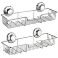 SANNO Suction Cup Shower Caddy Bathroom Caddies Storage Combo Organizer, No Damage Suction Cup,Rustproof Wire Basket for Kitchen