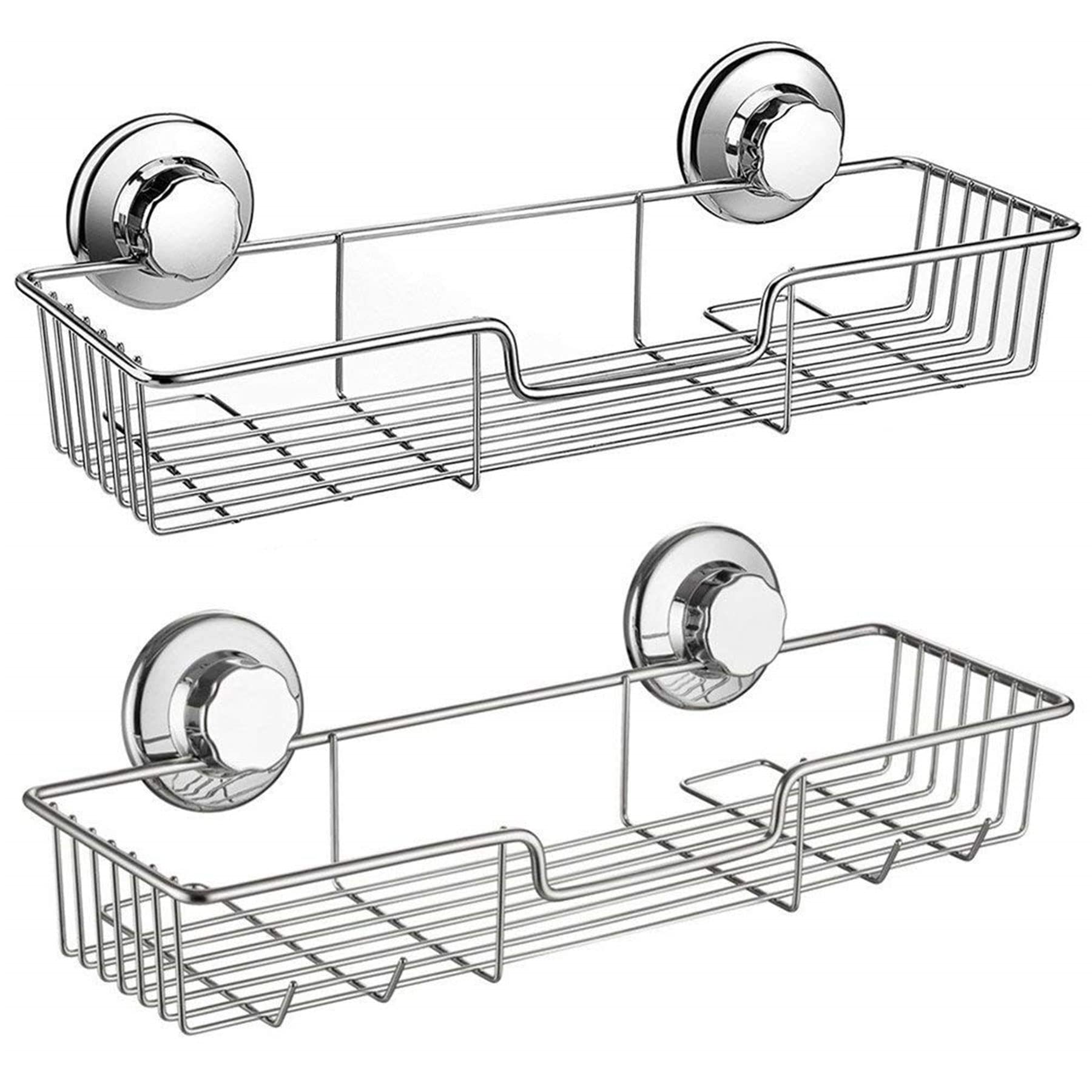 SANNO Suction Cup Shower Caddy Bathroom Caddies Storage Combo Organizer, No Damage Suction Cup,Rustproof Wire Basket for Kitchen