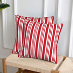 Red And White Striped Pillow Covers 18X18 In Couch Pillow Case Sets Of 2 Modern Decorative Square Throw Pillows For Home Living