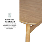 Walker Edison Mid-Century Modern Solid Wood Tapered-Leg Dining Table, 59 Inch, English Ash