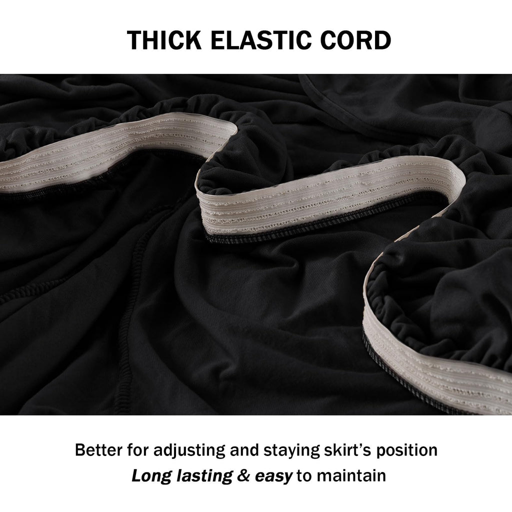 Niceec Loveseat Cover Super Soft 1-Piece Black Slipcover For Loveseats Stretch Universal Spandex Couch Covers For Living Room Easy Fit Washable Furniture Sofa Protector With Skirt