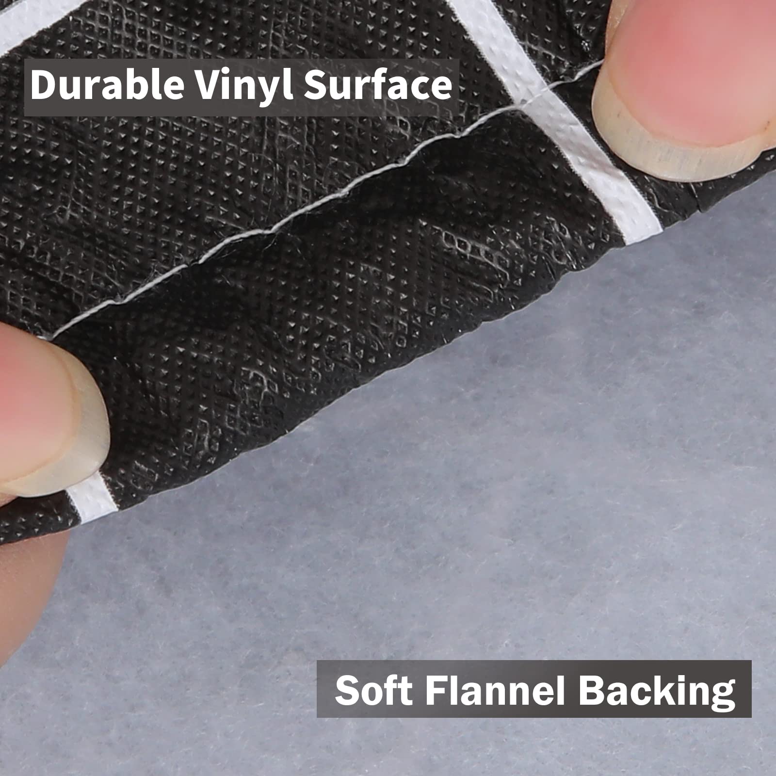 Spotjoy Rectangle Table Cloth, Elastic Fitted Flannel Backed Plastic Table Covers For 8 Foot Folding Tables, Waterproof Vinyl Ta