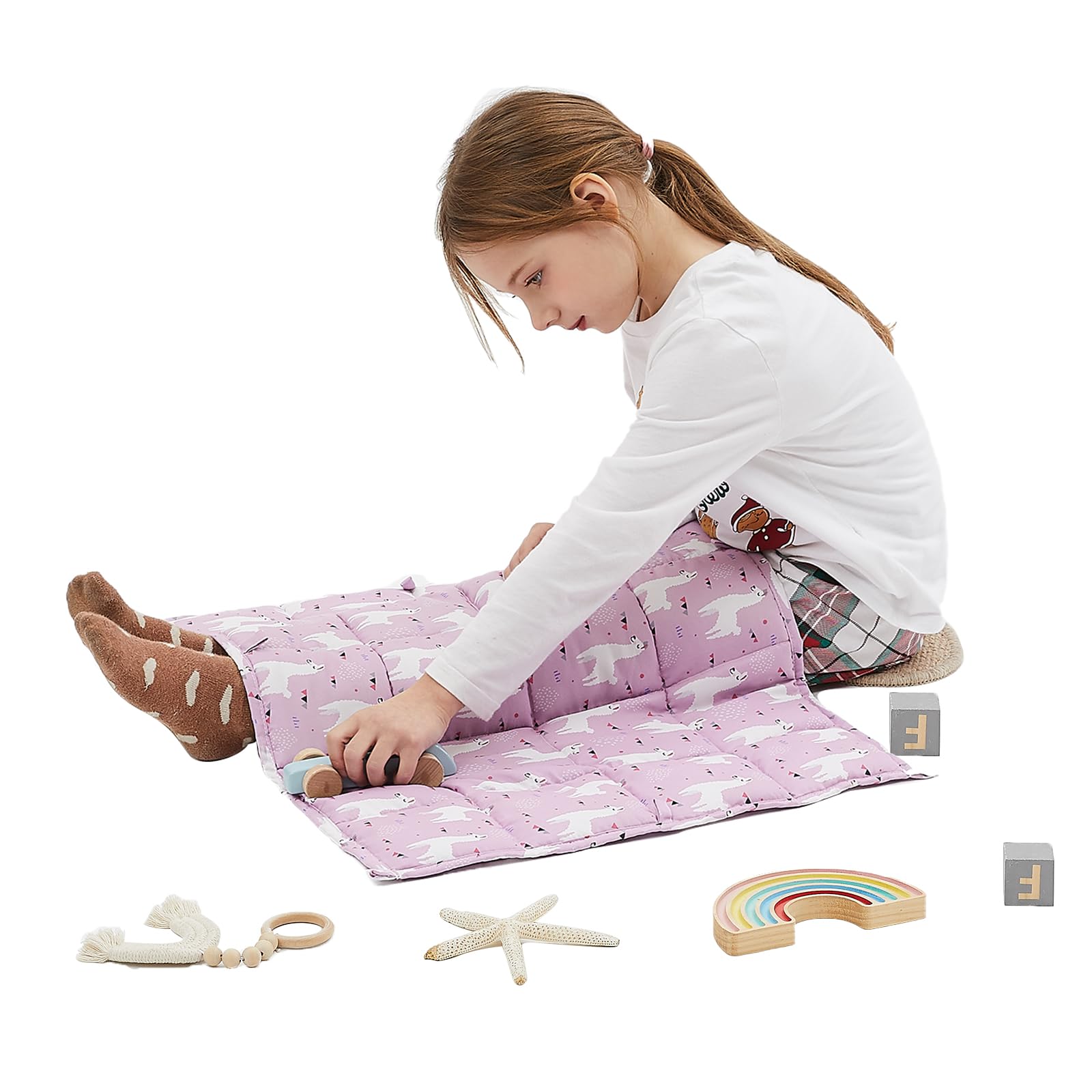 HOSUKKO Weighted Blanket - 2 lbs Purple Alpaca Heavy Blanket - Small Size Breathable Blanket(20 * 30 inches, 2 lbs)