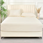 PHF 100% Rayon Derived from Bamboo Cooling Fitted Sheet Queen Size for Hot Sleeper,16'' Deep Pocket,2.5cm Wider Strong Elastic B
