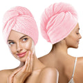 MaopaoBeauty Microfiber Hair Towel, 2 Packs Hair Turbans for Wet Hair, Drying Hair Wrap Towels for Curly Hair Women, Large Hair 