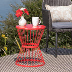 Christopher Knight Home Lassen Outdoor 16' Iron Side Table, Matte Red