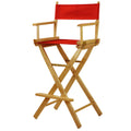 Casual Home Directors Chair ,Natural Frame/Red Canvas,30 - Bar Height