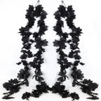 4PCS Black Leaf Garland Halloween Artificial Hanging Fall Leave Maple Vines Fall Floral Garlands Autumn Garland Thanksgiving Dec