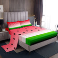 Feelyou Kids Bed Sheets Watermelon Bedding Set King Size Tropical Fruit Print Bed Sheet Set for Kids Girls Women Fresh Pineapple