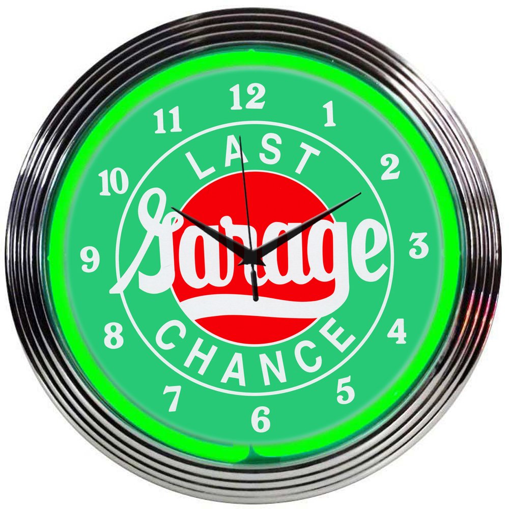 Neonetics Cars and Motorcycles Garage Neon Wall Clock, 15