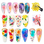 108Pcs Dried Flowers For Nail Art - Lovely Natural Flower Nail Art, Nail Art Accessories Kits, Dried Flowers For Resin Molds, Yw
