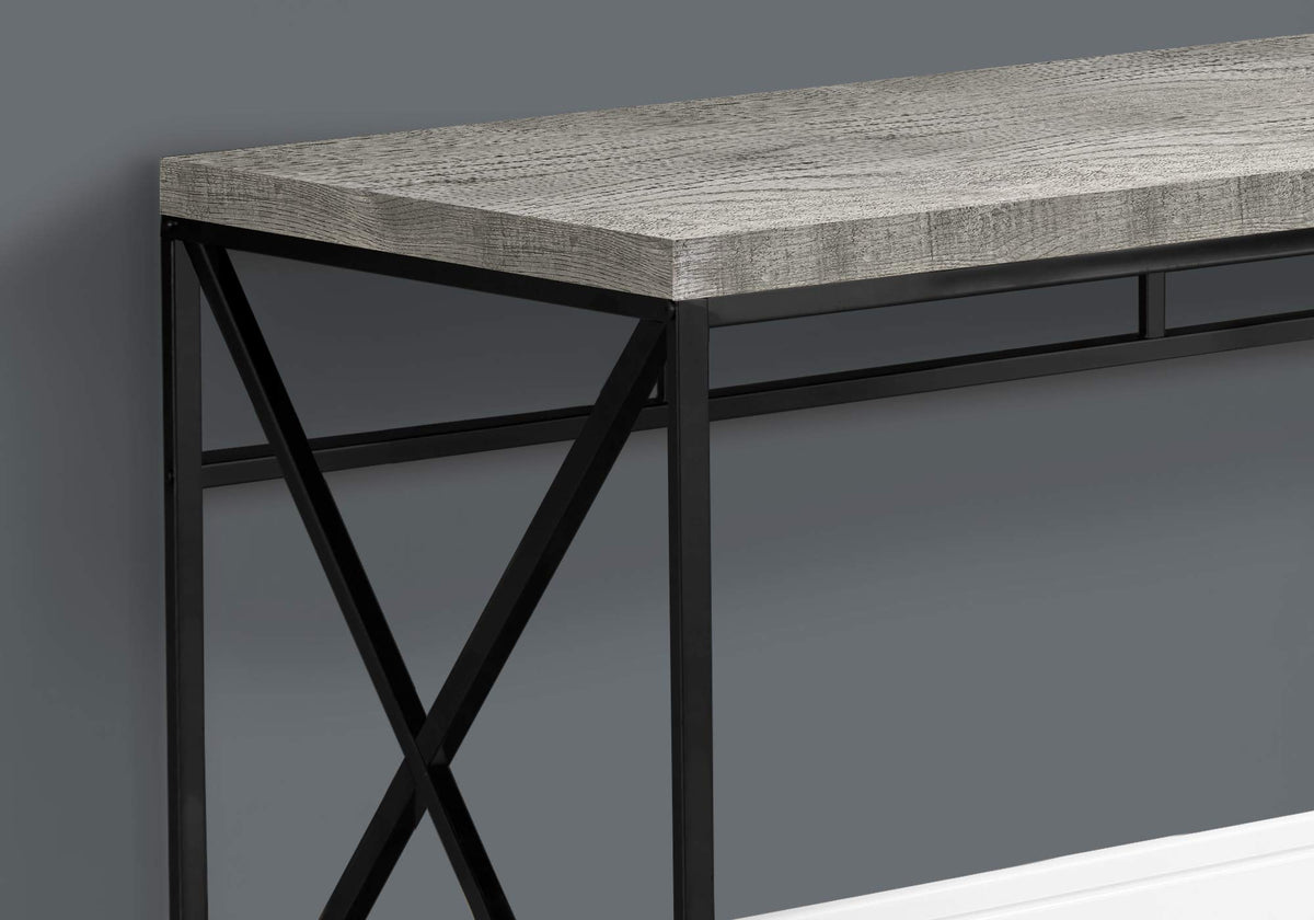 Monarch Specialties I 7451 Computer Desk, Home Office, Laptop, Work, Metal, Laminate, Grey, Black, Contemporary, Modern