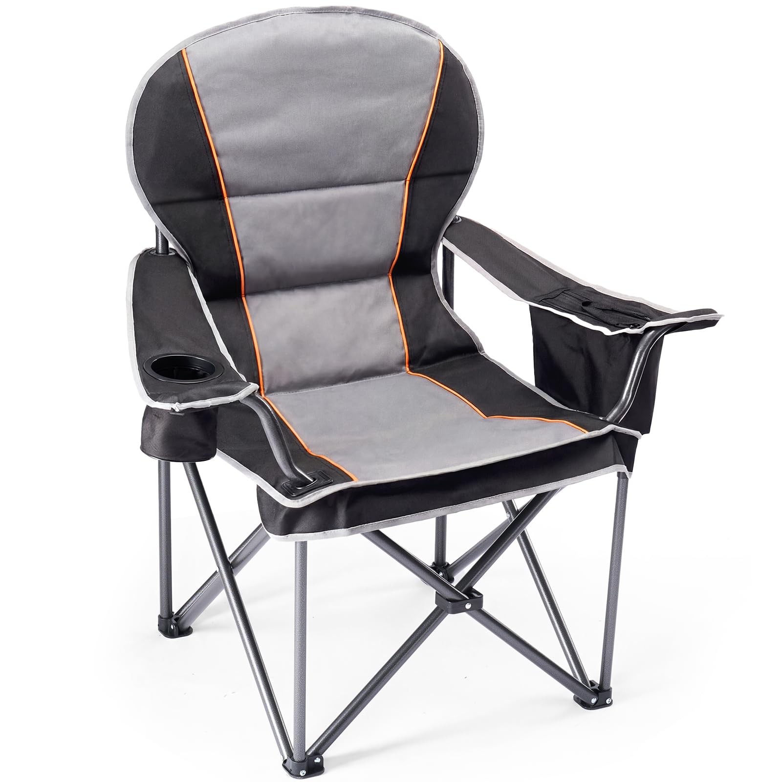 NEWBULIG Oversized Folding Camping Chair for Adults, Portable Outdoor Collapsible Chairs, 500 LBS Heavy Duty Support, with Cup H