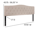 Flash Furniture Cambridge Tufted Upholstered King Size Headboard In Beige Fabric