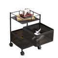 Smarttex Kitchen Storage Rack | 2Tier Revolving Vegetable Rack | Square Multipurpose Storage Trolley With Wheels | Metal Fruit