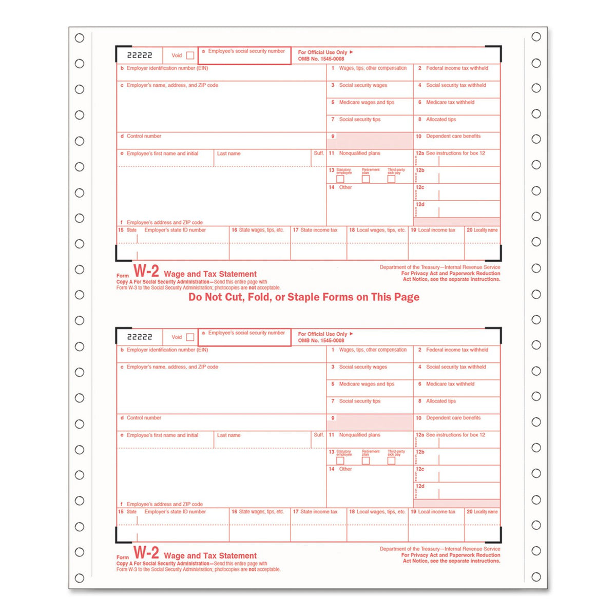 Top2206C - Tops W-2 Tax Form