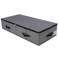AMJ Extra Length Under Bed Storage Organization Containers for Shoes, Clothing, Bedding, 35.5 x 16.5 x 7, Black Gray