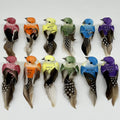 LWINGFLYER 12pcs Small Artificial Simulation Foam Feather Bird 3-Inch Realistic Sparrow Clip on Ornaments for Craft Project Chri