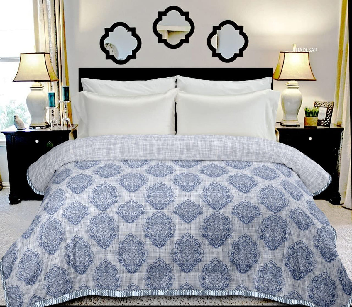 Vasu Creation Pure Cotton Reversible AC Dohar Single Bed Size, AC Blanket, Quilt, Summer Dohar, Soft LightWeight Bed Blanket (D