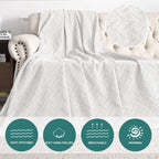 Mysky Home White Sofa Covers For 3 Cushion Couch Geometrical Sectional Sofa Couch Cover Living Room Sofa Throws Sofa Slipcovers For Pets, Kids (X-Large, 91' X 118', White)