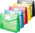 True-Ally 5 Pcs Envelope Folder, Transparent Poly-Plastic A4 Documents File Storage Bag With Snap Button Certificate File Holder